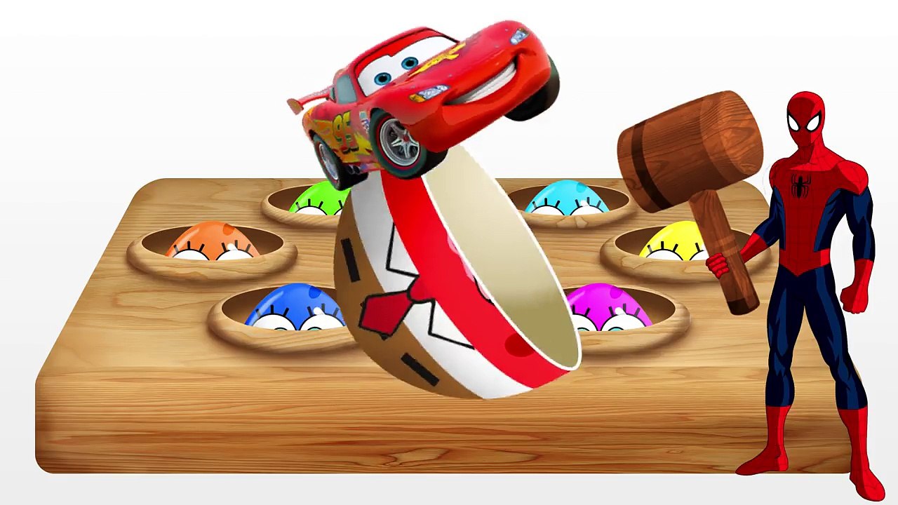 SURPRISE EGGS! LEARN COLORS! SPIDERMAN! Sponge! Moana! McStuffins! Finger Family! MAsha! Cars 3!