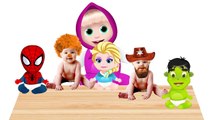 BABY MASHA CRY with Baby Spiderman! Baby! Baby HULK! FINGER FAMILY! Masha and the bear!