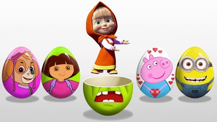 LEARN COLORS! Masha and the Bear! HULK! Dora! Surprise Eggs! Video for kids and toddlers!