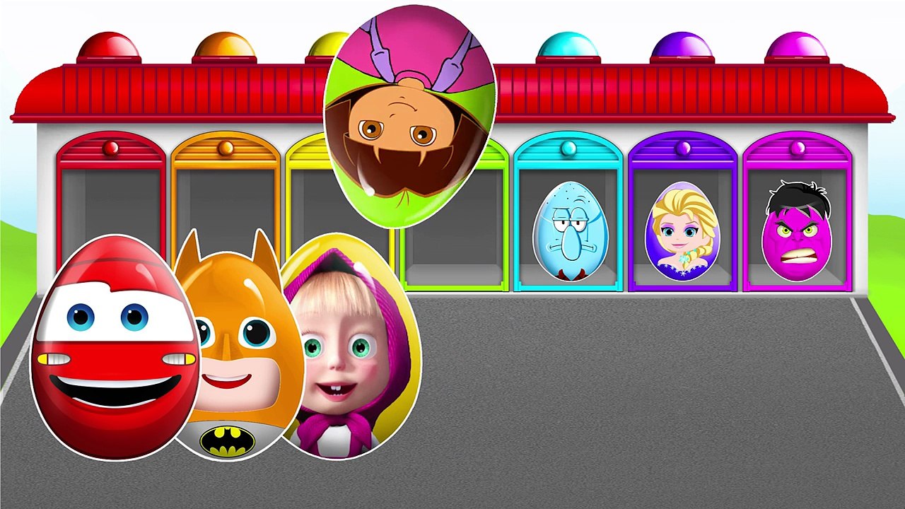 Hulk! Masha! Dora! McQueen! Batman! Surprise Eggs!!! LEARN COLORS AND NUMBERS!