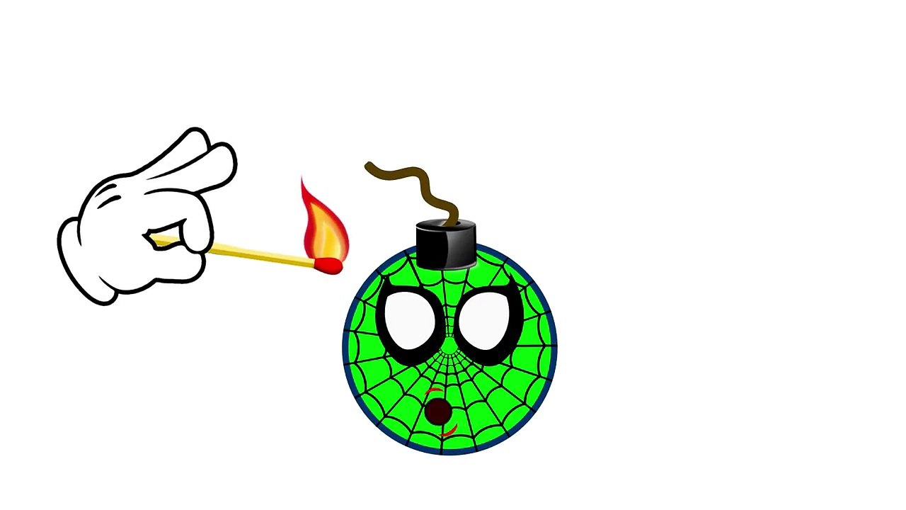 Spiderman as a BOMB! Learn Colors! Video for kids and toddlers! Educational video! Nursery rhymes!