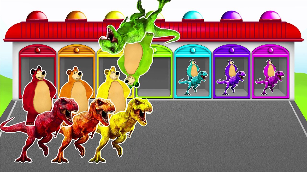 NEW! DINOSAUR! MASHA and the BEAR!!! LEARN COLORS AND NUMBERS! Video for toddlers!