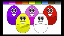 LETs COLOR SMILING SURPRISE EGGS AND LEARN COLORS ALONG THE WAY!