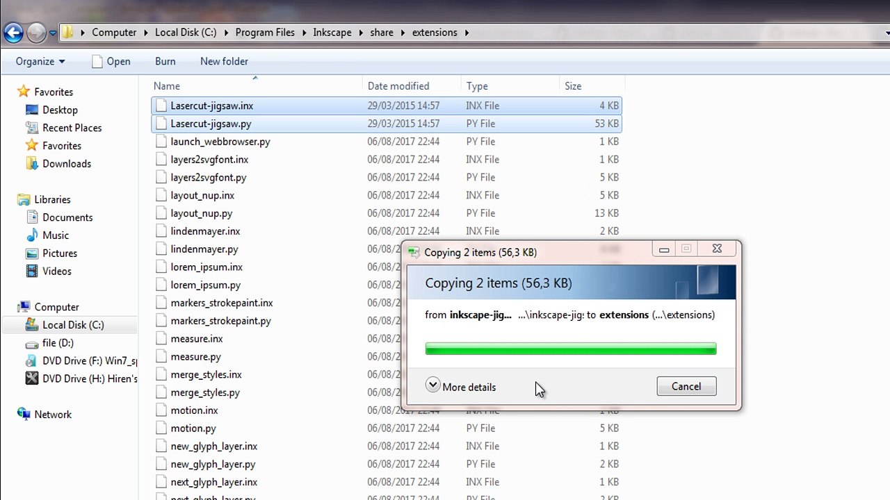 Inkscpe Add Extensions