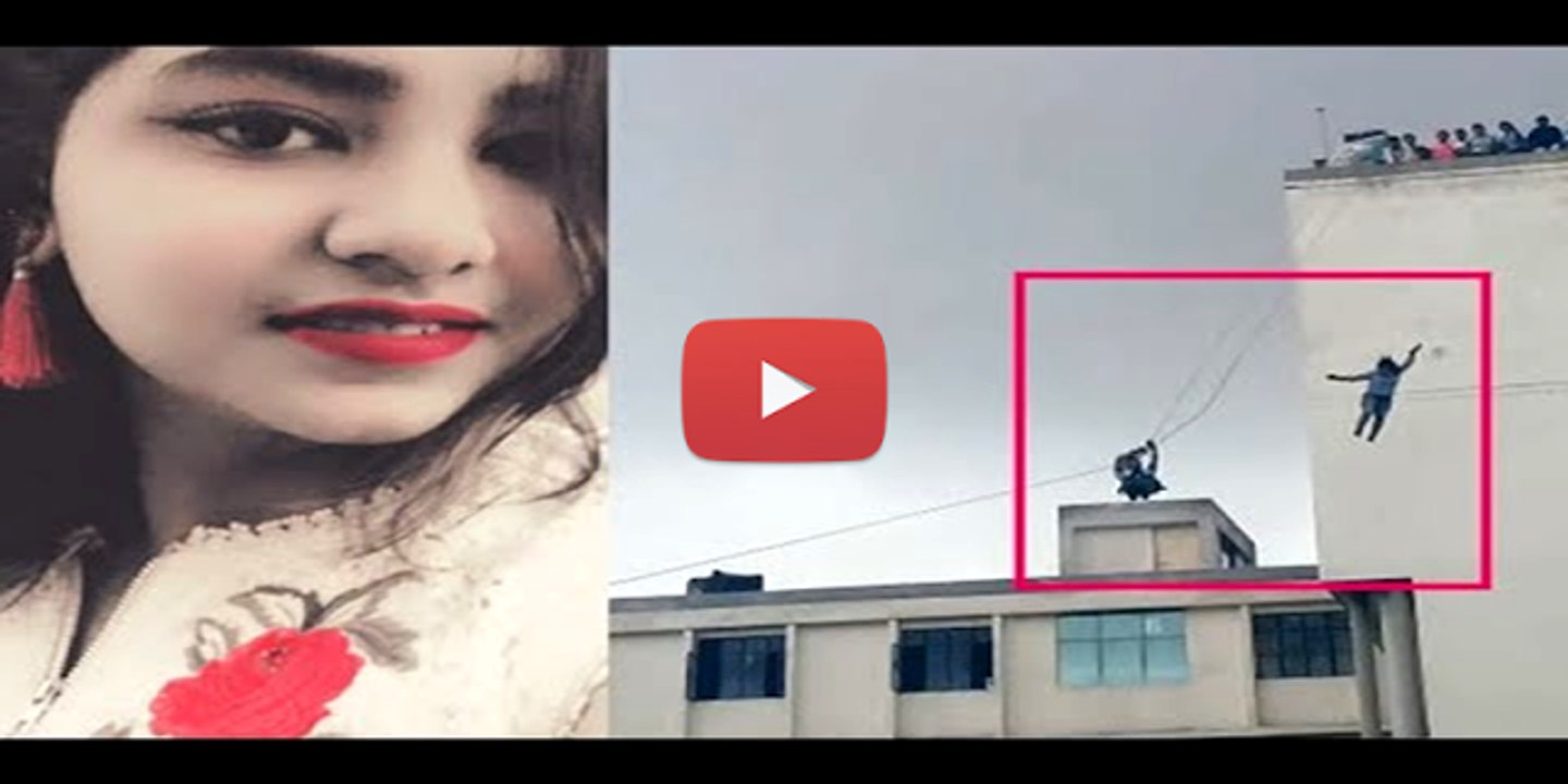 Girl falls from rooftop of college building