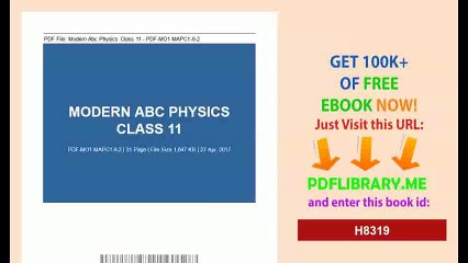 Modern Abc Physics Class 11