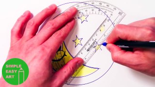How to Draw a Cute Moon Smiley Face with Stars