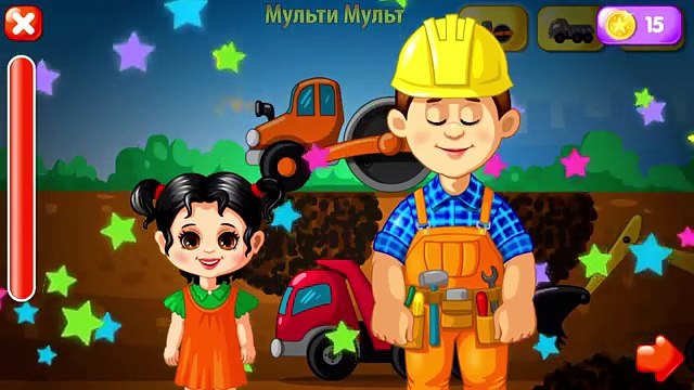 Dump Truck, Crane and Excavator - Diggers and Builder - Cartoons Truck Videos for Children