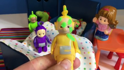 SICK TELETUBBIES Toys In BED with Green Spots!-p7eXP4CH9ic