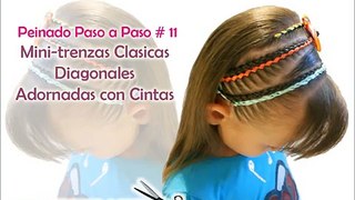 Peinados fáciles para Niña | Mini-trenzas Clásicas Diagonales