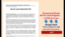 500 Dx Cash Register