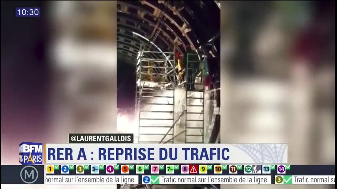 Les images de la brèche qui a conduit à l'arrêt du #RERA