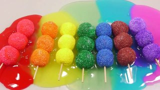 DIY How To Make Rainbow Color Skewer Clay Slime Source!! 무지개 꼬치 액체괴물 소스 만들기!! 흐르는 점토 액괴 클레이 슬라임 놀이