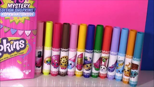 Color SHOPKINS Poppy Corn with Crayola SHOPKINS Markers & Crayons! 40 Exclusives! Lip Balm FUN