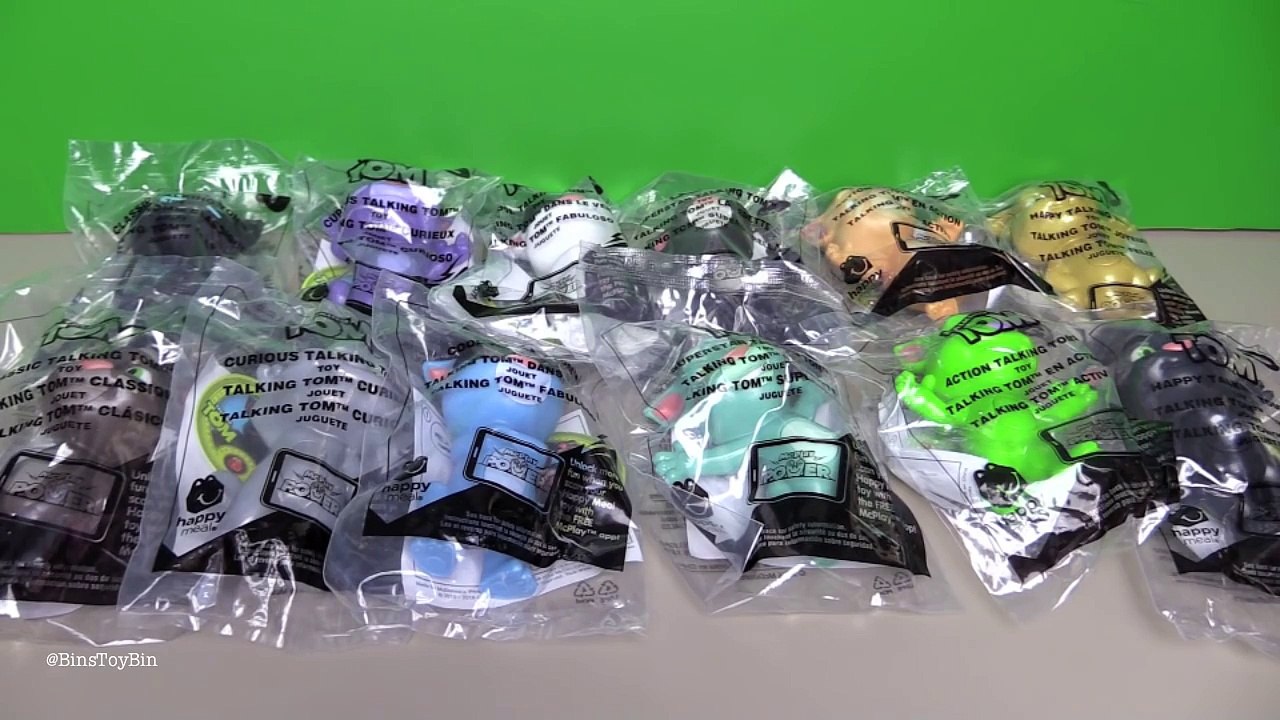 TALKING TOM (2016) HAPPY MEAL FULL SET Review + SHOUT OUTS! | Bins Toy Bin