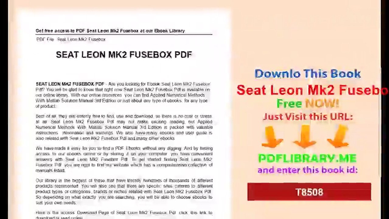 Seat Leon Mk2 Fusebox