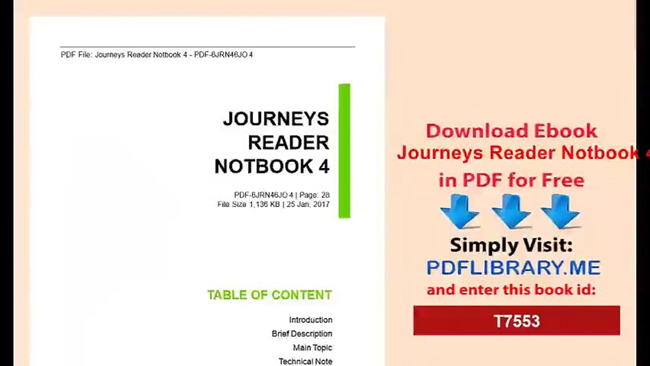 Journeys Reader Notbook 4
