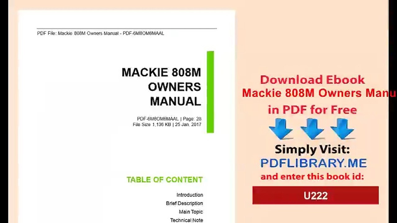 Mackie 808M Owners Manual