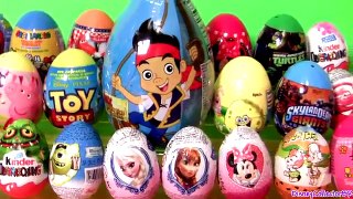 Giant Surprise Kinder egg Play-Doh Flintstones FROZEN Disney Peppa AngryBirds Giant Jake Funtoys