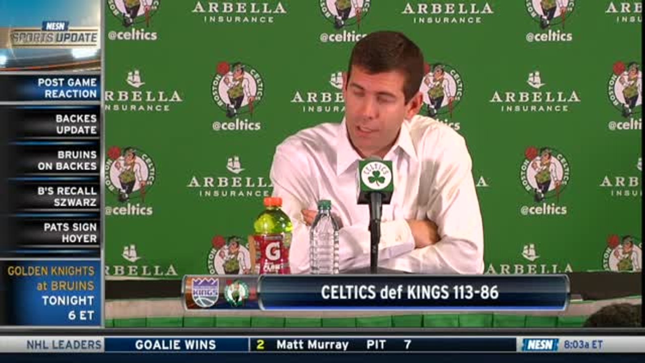 Brad Stevens, Kyrie Irving On The Celtics Bench Play