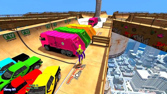 Learn Numbers - Garbage Truck Color Cars for Kids and Colours for Children - Spiderman Cartoon Video