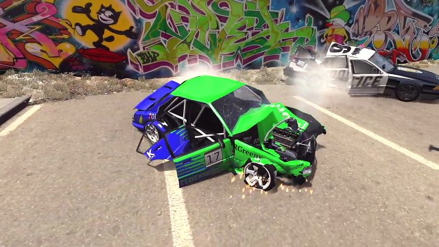 BeamNG Drive Мод полицейские шипы Скоростные краш тесты Игра авто аварии Разбиваем тачки в ДТП