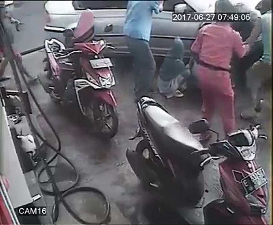 A Child being Hit by Car in Gas Station