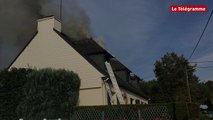 Arradon (56).  Incendie dans une maison rue Saint-Martin