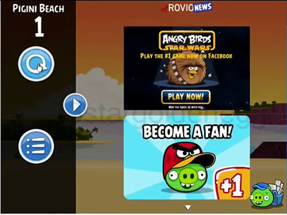 Angry Birds Friends Pigini Beach Mighty Eagle All Levels