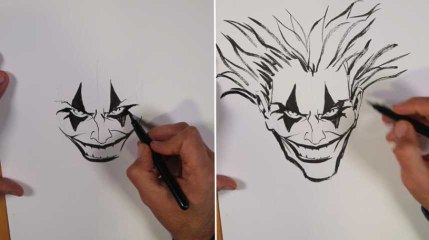Batman: Le dessinateur Enrico Marini dessine le Joker pour le HuffPost