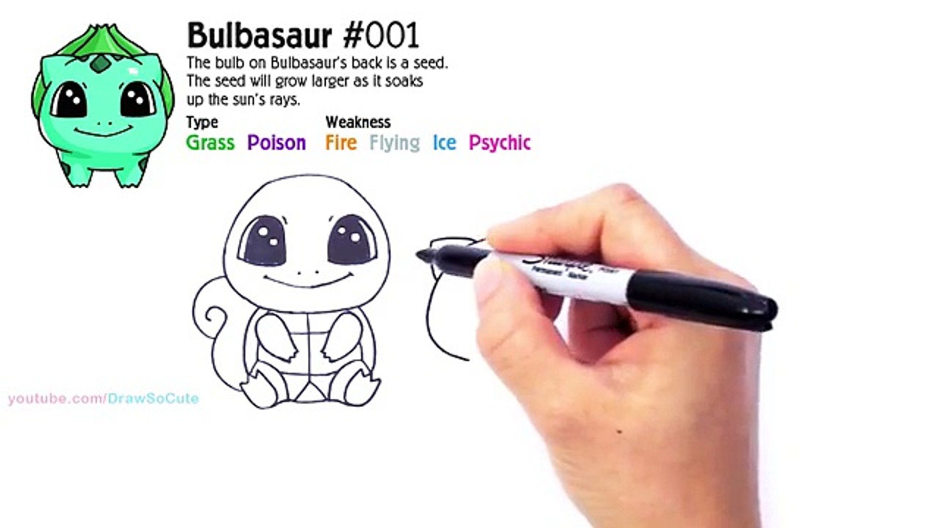 COMO DIBUJAR A BULBASAUR - POKEMON GO / how to draw bulbasaur - pokemon go  