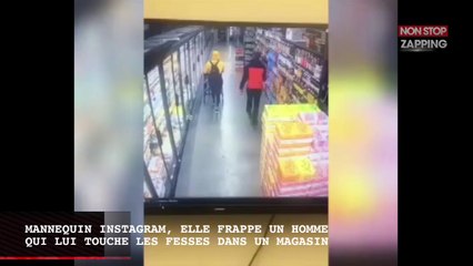 Mannequin Instagram, elle frappe un homme qui lui touche les fesses dans un magasin (vidéo)