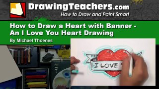 How to Draw Heart with Banner - I Iove You Drawing - MAT