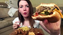 Double Cheeseburger & Soy Sticks ~ ASMR Relaxing Eating Sounds Mukbang 먹방