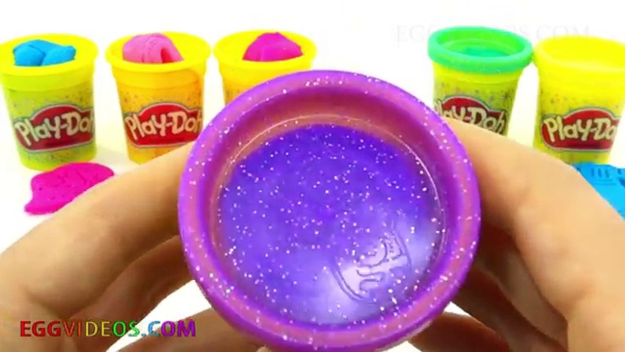 Play Doh Sparkle Disney Princess Theme Fun and Creative for Kids Learn Colors Finger Family Song