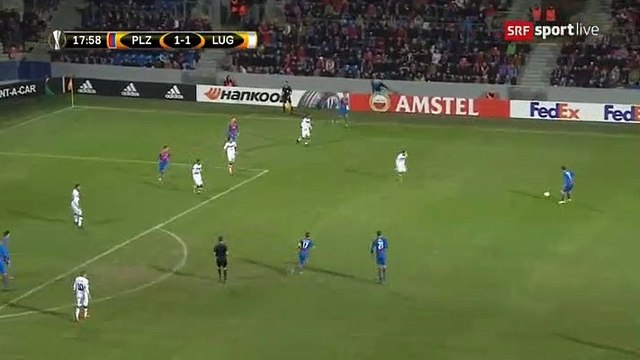 Michael Krmencik Goal HD - Plzen	2-1	Lugano 02.11.2017
