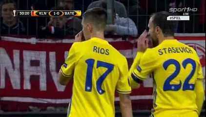 Koln 1 - 1 BATE 02/11/2017 Nemanja Milunovic Super Goal 31' Europa League HD Full Screen .