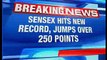 Sensex hits new record, jumps over 250 points; NIFTY touches 10400 mark