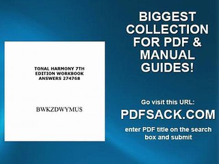 Bestseller: Tonal Harmony 7th Edition Workbook Answer Key Pdf