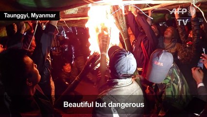 Myanmar’s Taunggyi fire balloon festival draws to a close