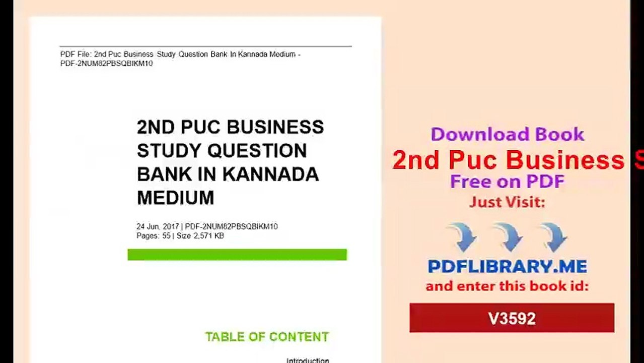 2nd Puc Business Study Question Bank In Kannada Medium