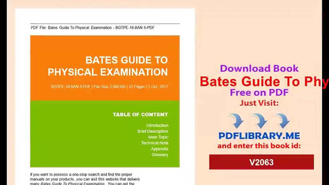 Bates Guide To Physical Examination