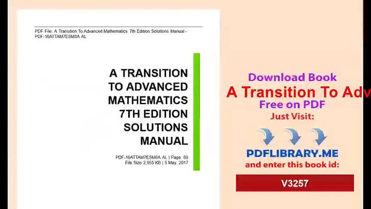 A Transition To Advanced Mathematics 7th Edition Solutions Manual