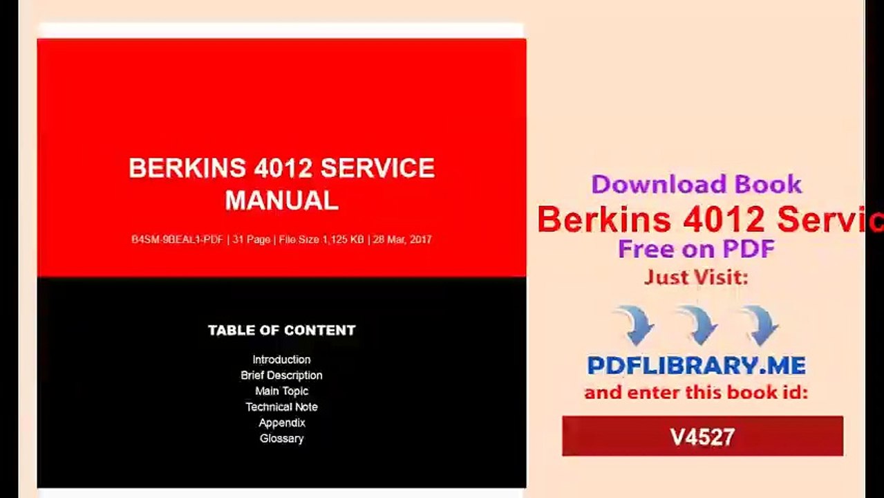 Berkins 4012 Service Manual