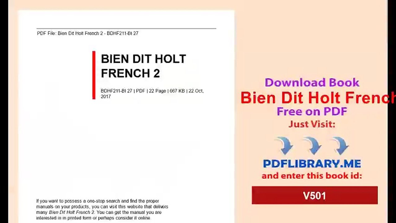 Bien Dit Holt French 2