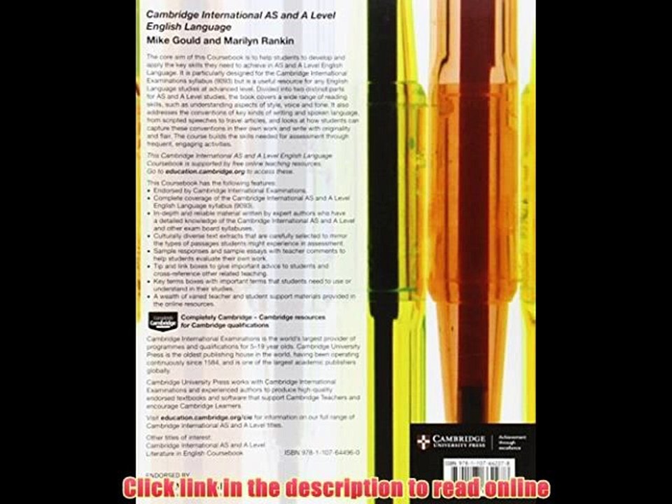 [PDF] Cambridge International AS and A Level English Language Coursebook (Cambridge International Examinations) Free PDF Book