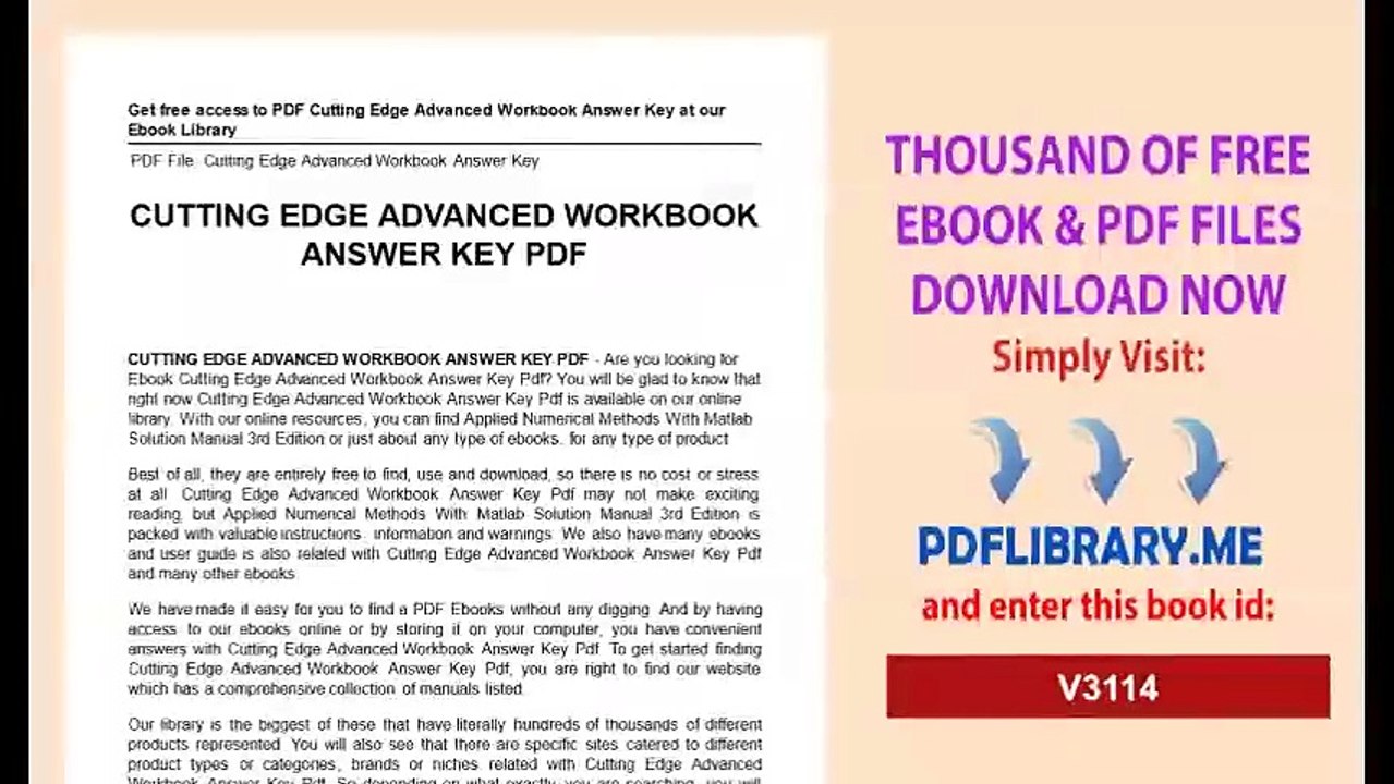 Cutting Edge Advanced Workbook Answer Key