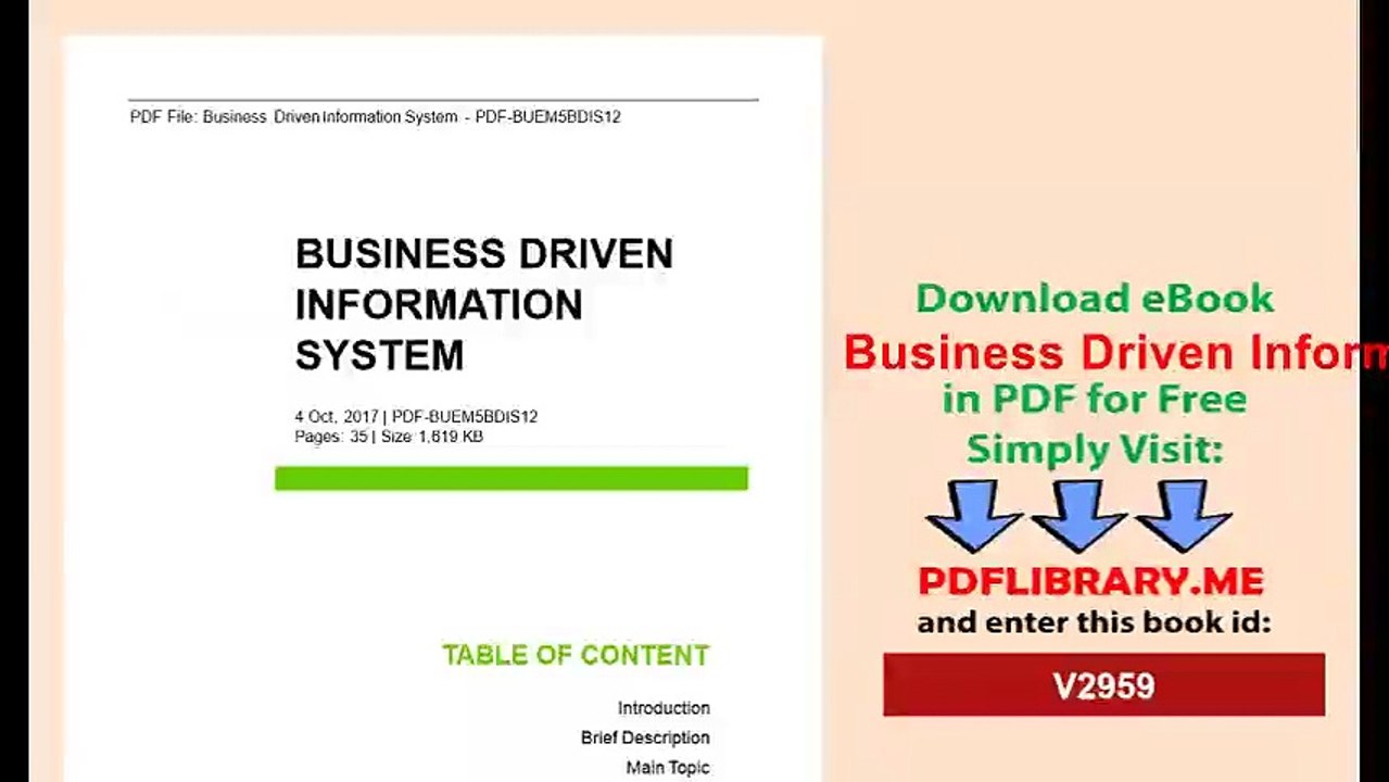 Business Driven Information System