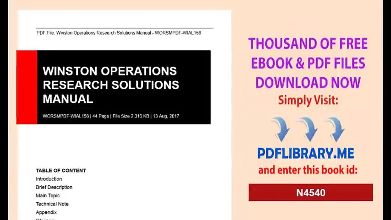 Winston Operations Research Solutions Manual