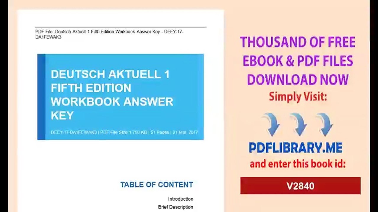 Deutsch Aktuell 1 Fifth Edition Workbook Answer Key
